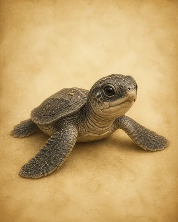 Mira the Olive Ridley turtle as a hatchling